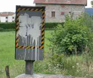 Spraypainted speed camera in France