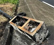 Destroyed speed camera