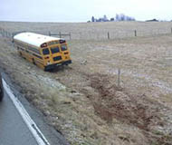 Crashed school bus