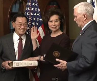 Elaine Chao sworn in by vice president
