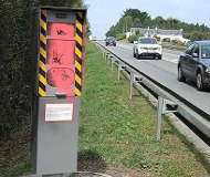 Pink speed camera in France