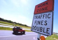 Work zone double fines