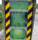 Speed camera in France painted green