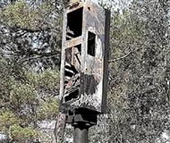 French speed camera burned