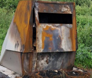 Torched speed camera in France