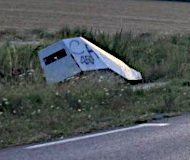 Tipped over speed camera