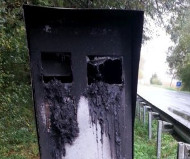 Burned French speed camera, November 2013