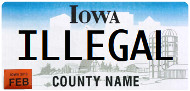 Iowa license plate