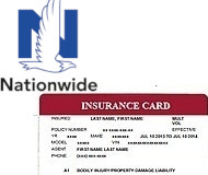 Auto insurance card