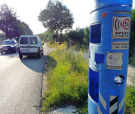Burned out Italian speed camera