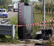 Italian speed camera burned