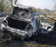 French speed camera car burned