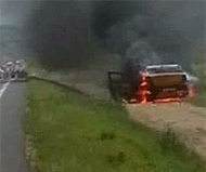 Romanian speed camera car burns