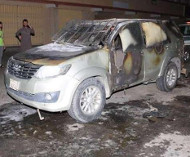 Saudi photo radar van burns