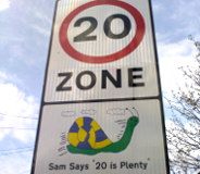 20 MPH limit sign